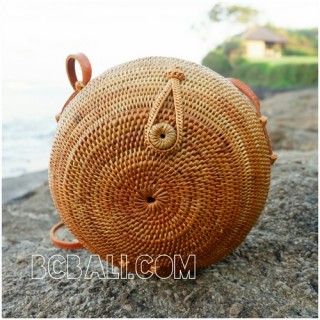 around circle handbags ethnic unique style full handmade hand woven rattan